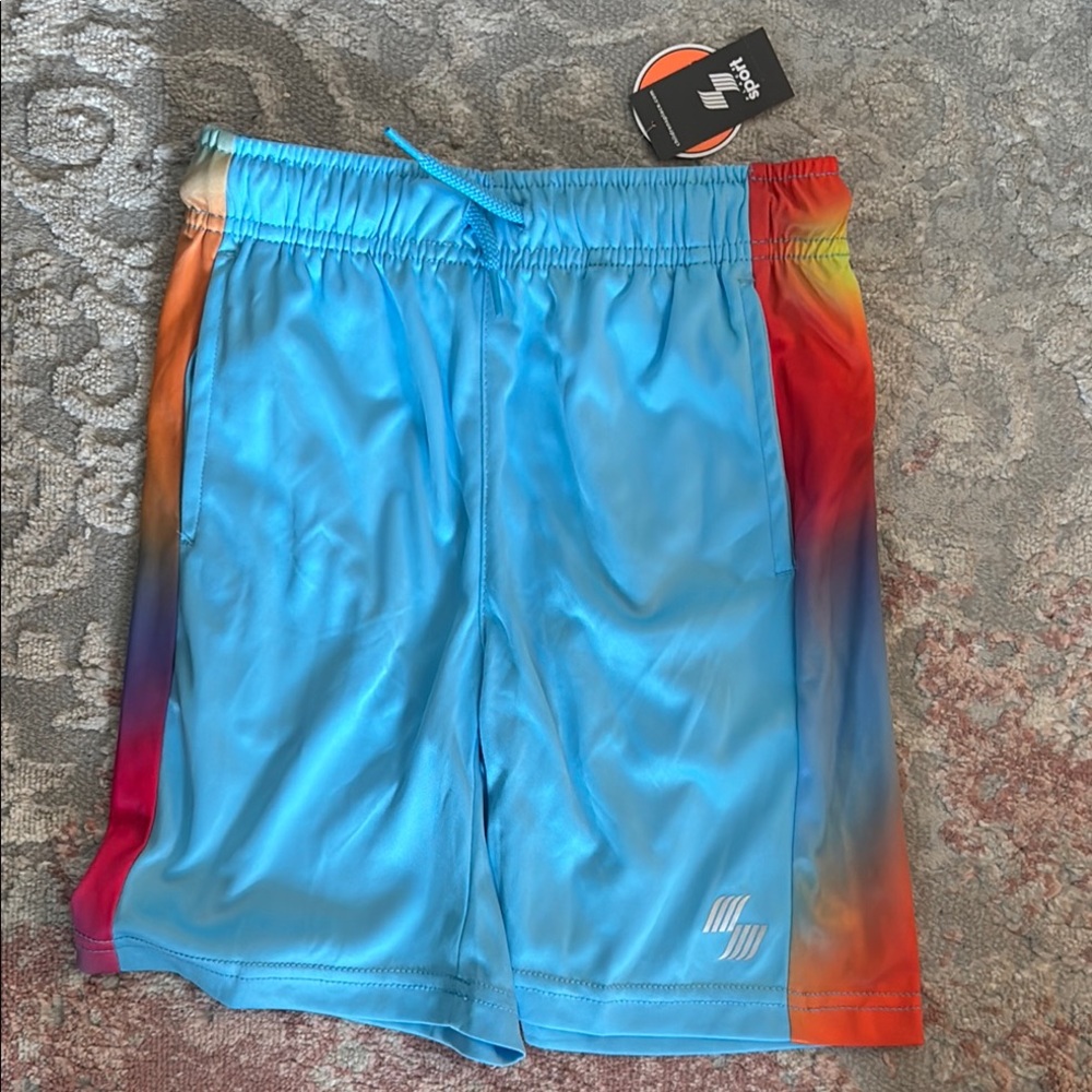 NWT Boys Rainbow Colored Basketball Shorts